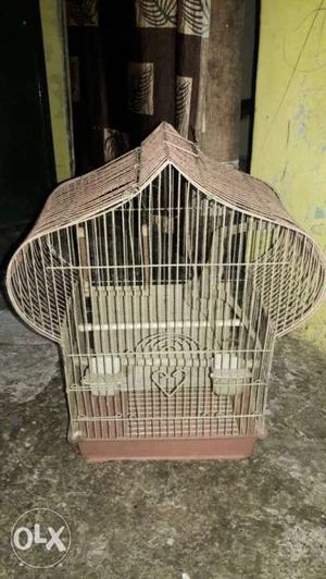 Brown And Grey Bird Cage