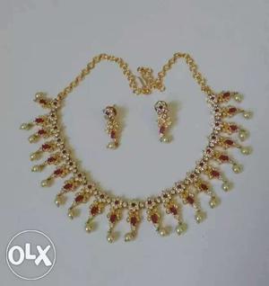 Cz Stones Fashion Jewellery necklace set with