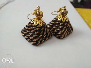 Fancy thread jhumka earrings. Colors available: