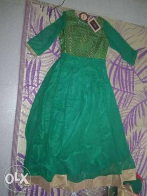 Green And Purple Sleeveless Dress