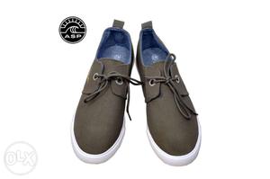 Pair Of Black Suede Boat Shoes