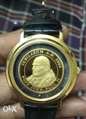Pope John Paul ll Pure Gold Watch Limited Edition