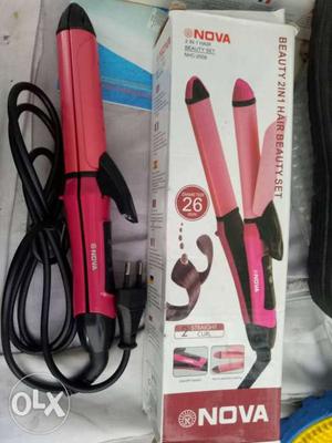Red Nova Corded Hair Flat Iron With Box