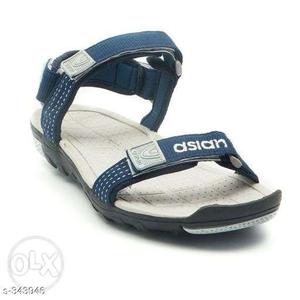 Unpaired Black, Blue, And White Asian Velcro Sandal
