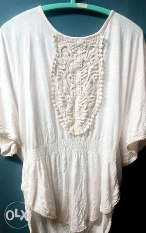 White embroidered summer top