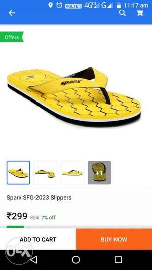 Yellow And White Sparx SFG- Slippers Screenshot