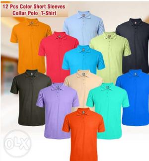 12 pcs different color polo tshirt rs 500 each