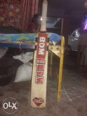 Beige And Red BDM Cricket Bat