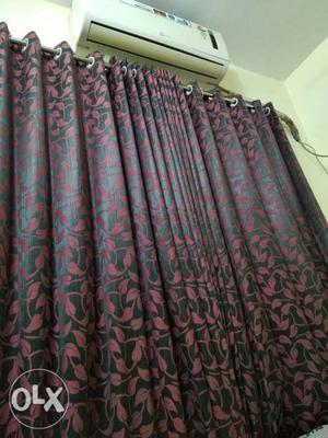 Black And Pink Window Curtain
