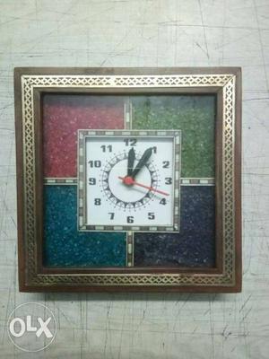 Designer wall clock 8x8 with marble some PCs