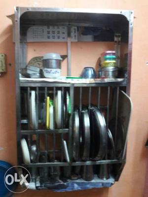 Gray Stainless Steel Dish Dryer Rack