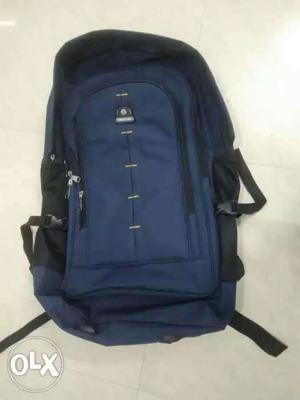 Large navy blue travelling backpack