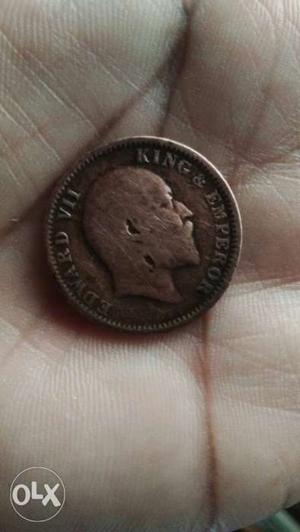 One quarter Indian anna coin. ()