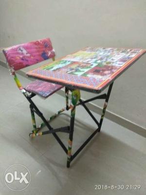 Pink And Green Floral Folding Table