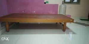 Rectangular Brown Wooden Single Bed (3x6)