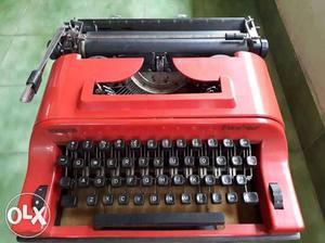 Remington Red And Black Typewriter in proper Working