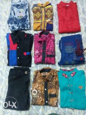 Shirt and pants 150 any one size age 9 to 11 year