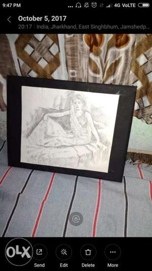 Sketch of a lady with frame