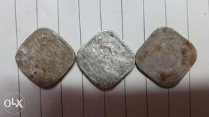 Three Silver-colored 5 Indian Coins