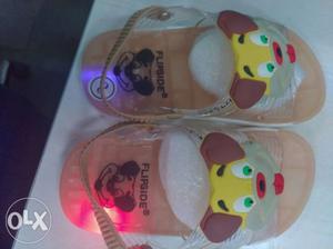Toddler's Brown Flipside Home Slippers