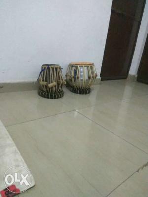 Two Brown Table Drums