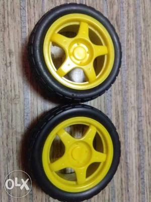 Two Yellow Car Wheels for RC car