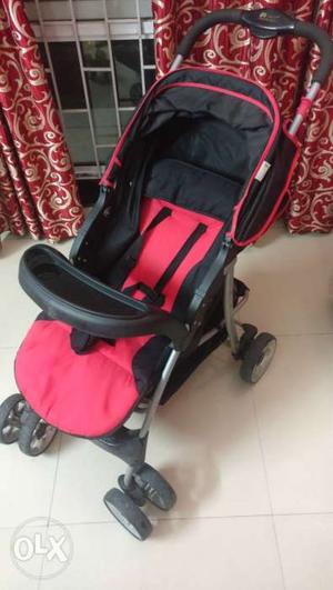 Wanderers Baby's Black And Red Stroller, baby pram