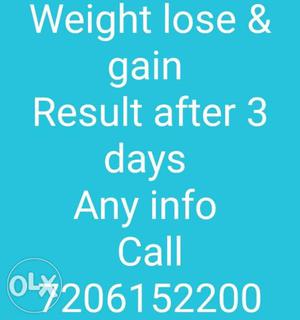 Weight Lose & Gain Result Text