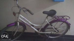 White And Purple Stationary Bike