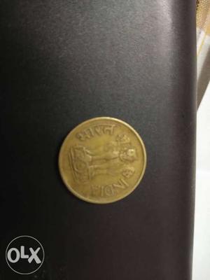  gold color 20 paise coin