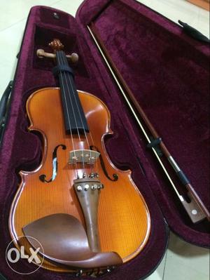 Brown Violin With Purple Hardcase