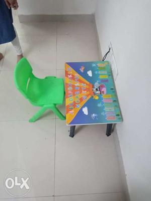 Green And Blue Plastic Table