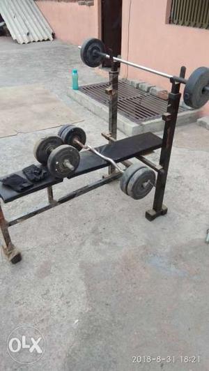 Gym Bench (Adjustable) with 20 kg weight