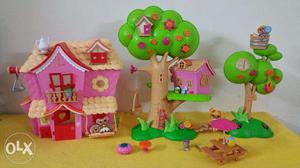 Lalalopsie tree house set along with 3 dolls in