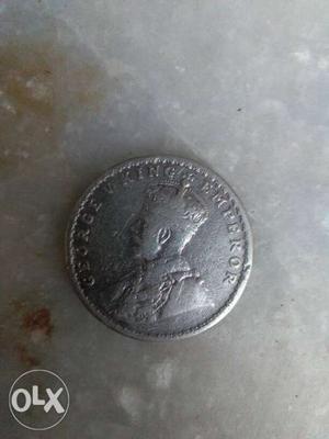 Original SILVER made GEORGE V KING one rupee coin of 