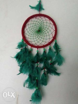 Red And Teal Dream Catcher