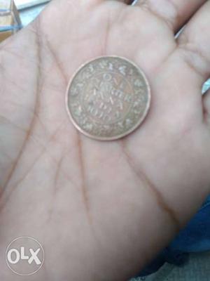 Round Brown 1 Quarter Indian Anna Coin