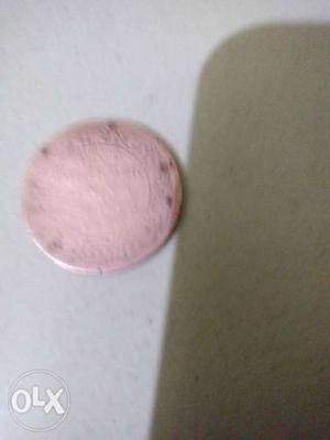 Round Brown And Pink Ceramic Plate