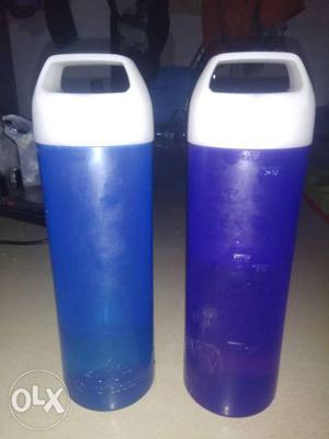 Two Blue Plastic Tumblers