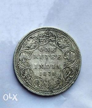  one rupee Victoria queen silver coin