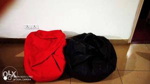 2 Bean Bags Red and Black in colour