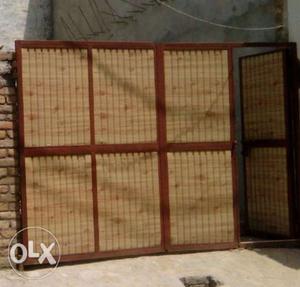 Beige And Brown Steel Gate 13x8 ft