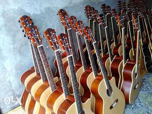 Beige-and-brown Single Cutaway Acoustic Guitar Lot