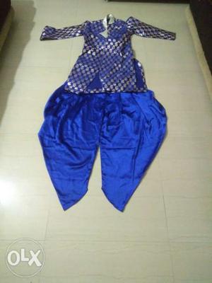 Dhoti-Suit for  years old boy. Royal blue