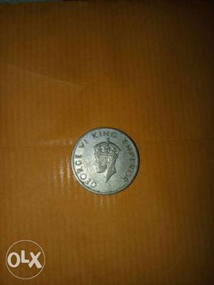 George VI King Emperor 1/2 rupee coin 