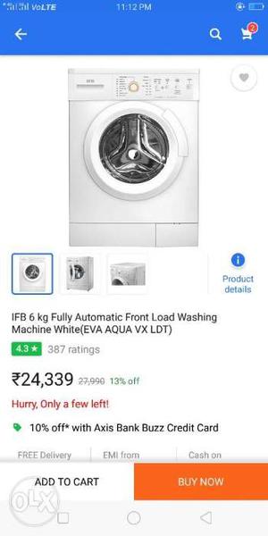 IFB White Front-load Clothes Washer