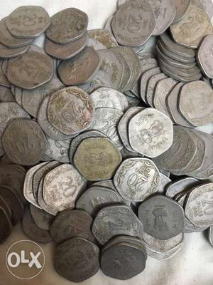 Lot of 100 coins of 20paise mix years