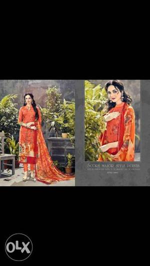 Red And Yellow Floral Traditional Dress