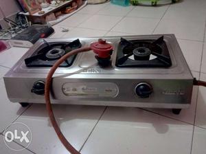 Silver Gas Stove with regulator and pipe