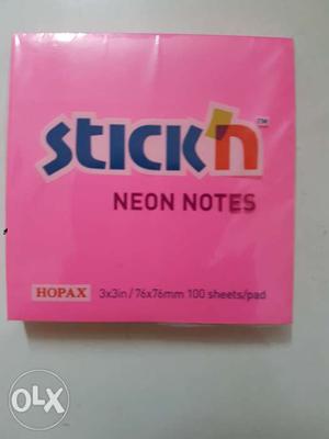 Stick N Neon notes (Pink) Reposotionable